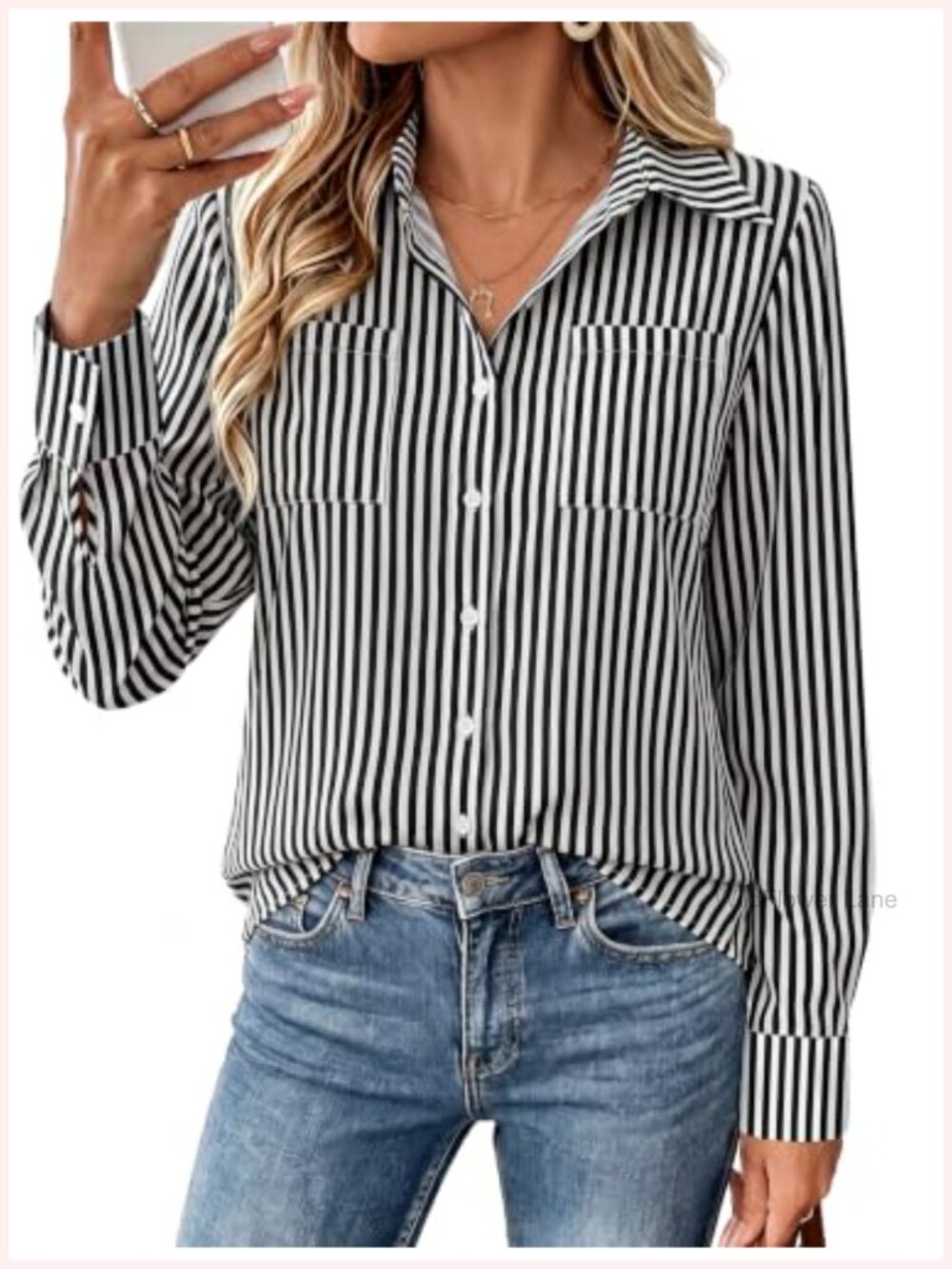 Women's Button Down Shirt Long Sleeve Collared Blouse Business Casual